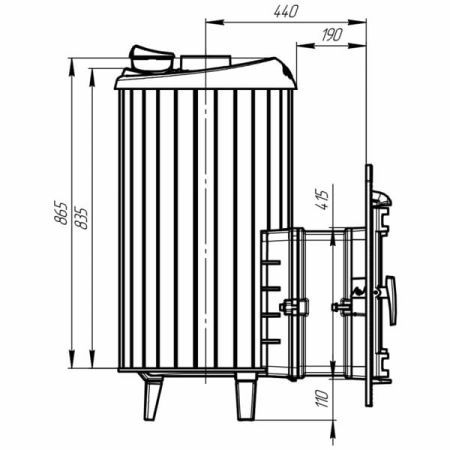 фото Печь для бани Атмосфера XL (Про) в ламелях Окаменевшее дерево наборный