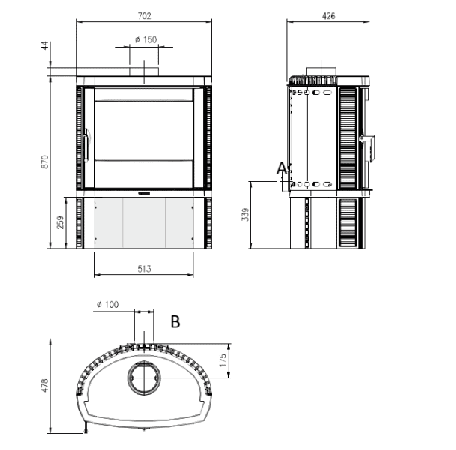 фото  Чугунная печь-камин Jennifer Ла Нордика