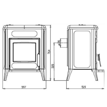 фото Печь-камин с конфоркой Plamen Amity 3 N