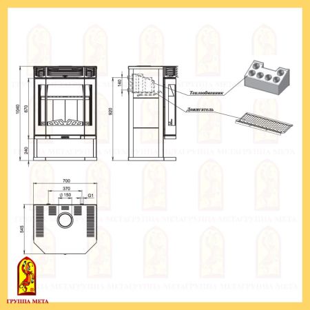 фото Печь-камин Ангара 12 Аква