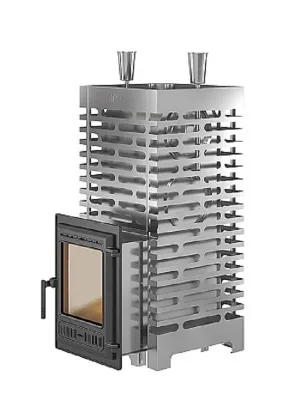  фото Печь для бани Астон 30 INOX (320) с дверцей из чугуна
