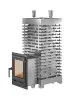 Печь для бани Астон 38 INOX (320) Long с дверцей из чугуна