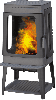 Печь-камин Plamen Authentic 35, эмалированная, серая