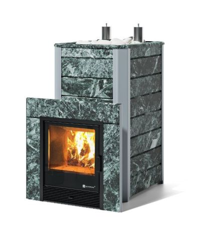 фото Печь для бани Easysteam Ялта 40 К/2024 в облицовке из камня