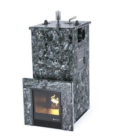 фото Печь Геленджик М2 в полноценном кожухе с закрытым верхом с боковым подключением
