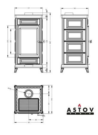 фото Печь-камин Astov Майолика
