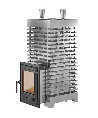 фото Печь для бани Астон 38 INOX (320) с дверцей из чугуна