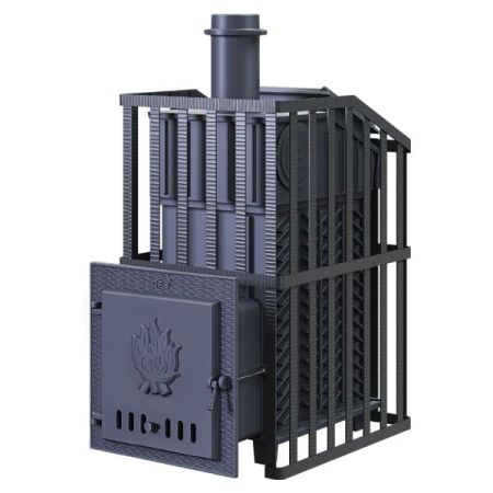 фото Гефест Ураган ЗК 30 чугунная банная печь вынос топки