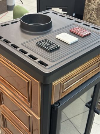 фото Печь-камин Astov Майолика карамель