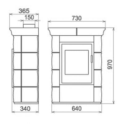 фото Печь-камин BORGHOLM KERAMIK TOP темно-коричневая
