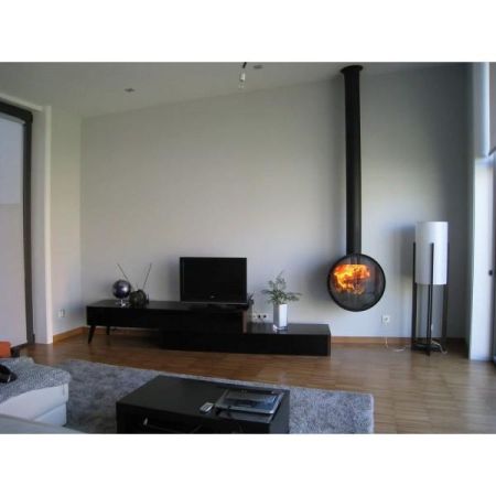 фото Стальной подвесной камин Rocal D-7