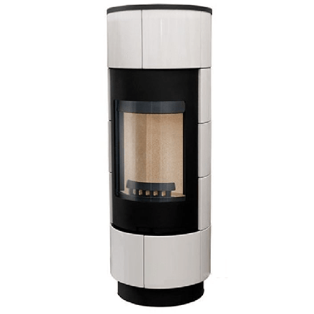 фото Печь-камин Cadiz черная/белая керамика