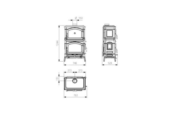 фото Чугунный камин с духовкой Isotta Forno La Nordica