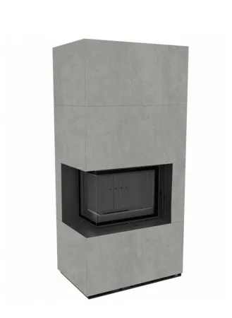 фото Каминокомплект Kratki FLOKI, угловое стекло слева