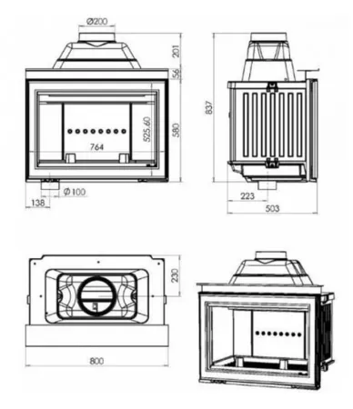фото Каминная топка Chazelles HP 800 L