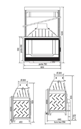 фото Каминная топка Seguin Visio 8 с подъемным механизмом