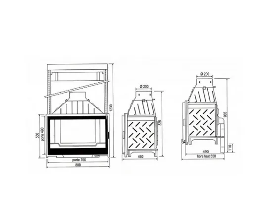 фото Каминная топка Seguin Visio 8 с подъемным механизмом