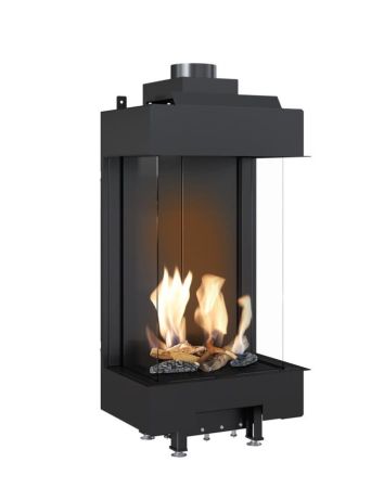 фото Трехсторонняя газовая каминная топка Kratki PRO LEO/LP/45/68