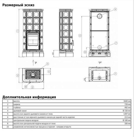 фото Керамический камин Kaledonie KI, с притоком воздуха