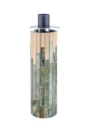 фото Дымоход регистр в облицовке Жадеит Окаменевшее дерево