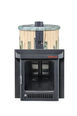 фото Печь для бани Малютка облицовка Жадеит Окаменевшее дерево