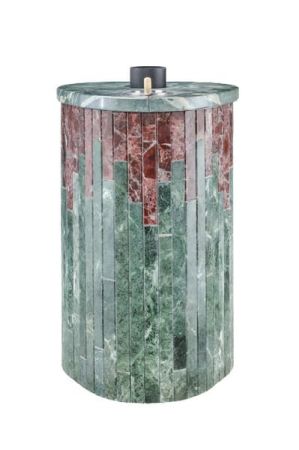 фото Печь для бани Макси облицовка Змеевик Россо Леванте