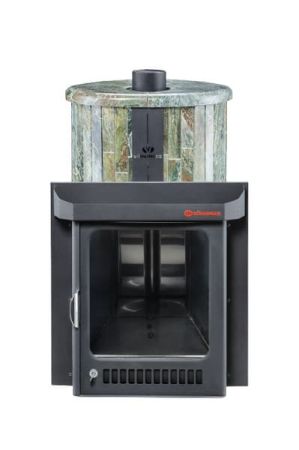 фото Печь для бани Малютка облицовка Жадеит наборный