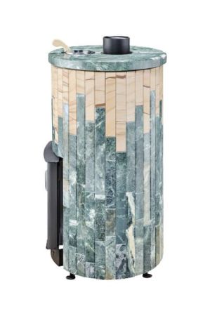 фото Печь для бани Уют 25 облицовка Змеевик Окаменевшее дерево