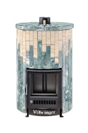 фото Печь для бани Уют 25 облицовка Змеевик Окаменевшее дерево