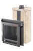Печь для бани Макси в облицовке окаменевшее дерево