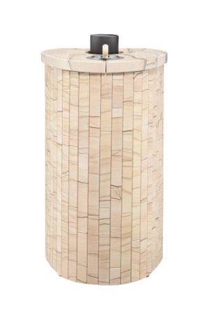 фото Печь для бани Малютка облицовка Окаменевшее дерево наборный