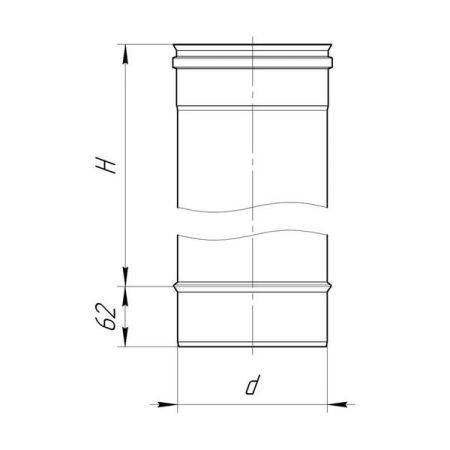 фото Сендвич-труба Дымок LUX L1000 D200/280мм, 321/439
