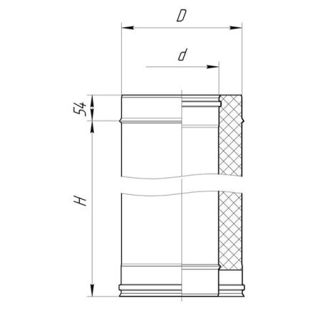 фото Сендвич-труба Дымок L500 D130/210мм, 439/439