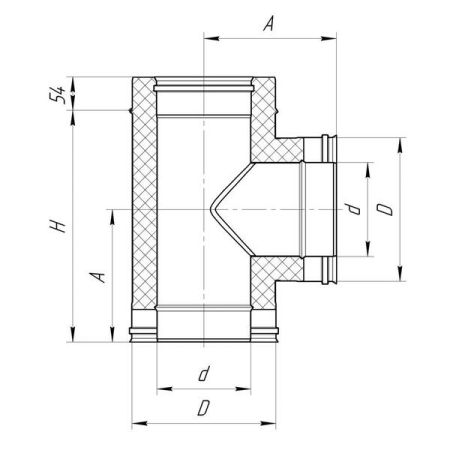 фото Сендвич-тройник Дымок 90° D180/260мм, 439/439