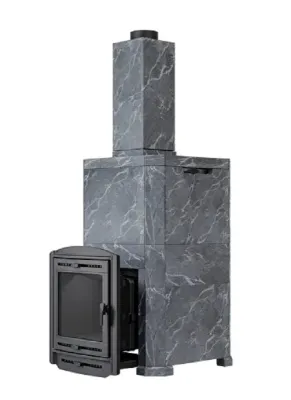  фото Печь для бани Прометалл Эйфория 45 в закрытой облицовке талькохлорит