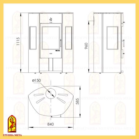 фото Печь-камин МЕТА Енисей 2