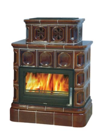 фото Керамический камин Karelie, кафельный цоколь