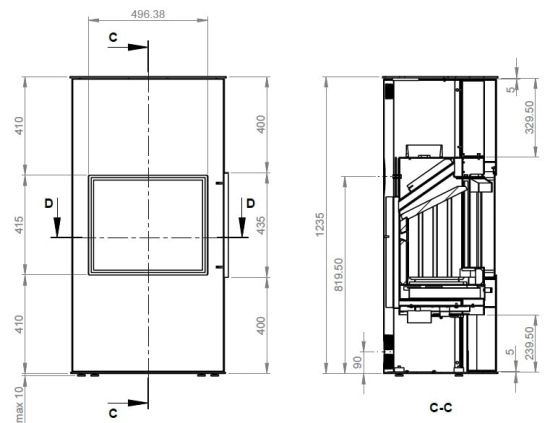 фото Печь-камин Эмбер Гордана 480L black