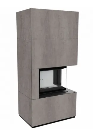 фото Каминокомплект Kratki FLOKI, угловое стекло справа