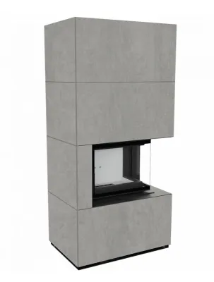  фото Каминокомплект Kratki FLOKI, угловое стекло справа