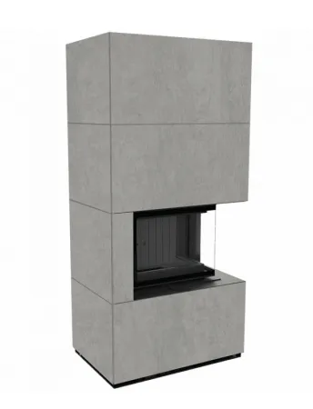 фото Каминокомплект Kratki FLOKI, угловое стекло справа