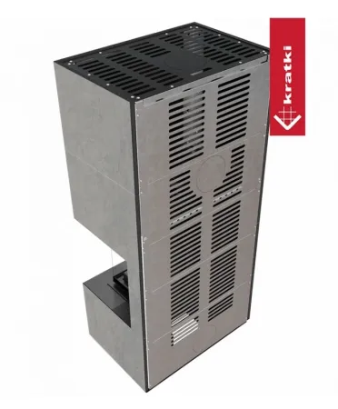 фото Каминокомплект Kratki FLOKI, угловое стекло справа