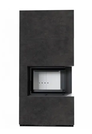 фото Каминокомплект Kratki FLOKI, угловое стекло справа