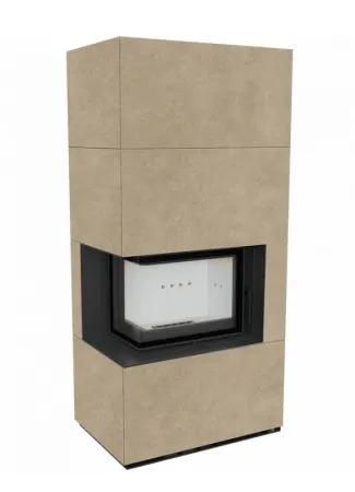 фото Каминокомплект Kratki FLOKI, угловое стекло слева