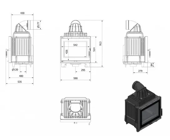 фото Каминная топка Kratki Franek 10 Deco