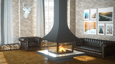 фото Камин центральный четырехсторонний АРТ П4С 800 Астов