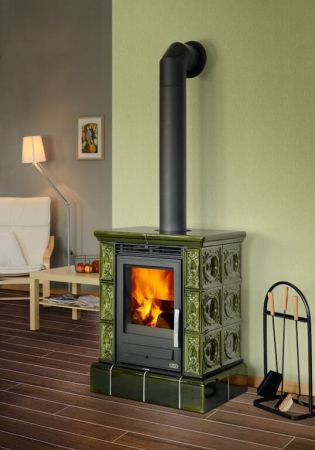 фото Керамический камин Helvetia KP кафельный цоколь