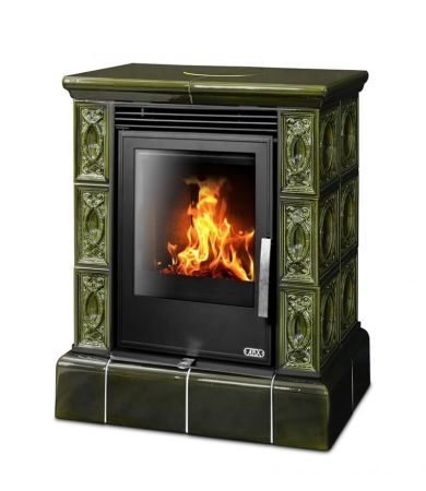 фото Керамический камин Helvetia KP TV 6.9 kW кафельный цоколь