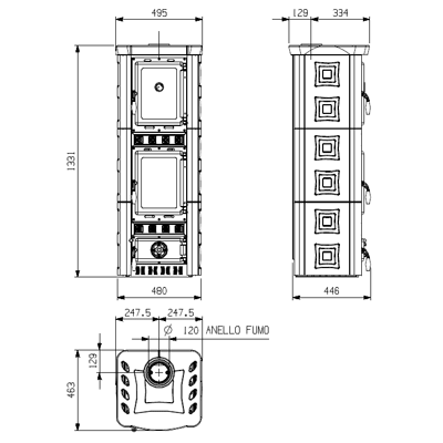 фото Камин с духовкой Gaia Forno La Nordica