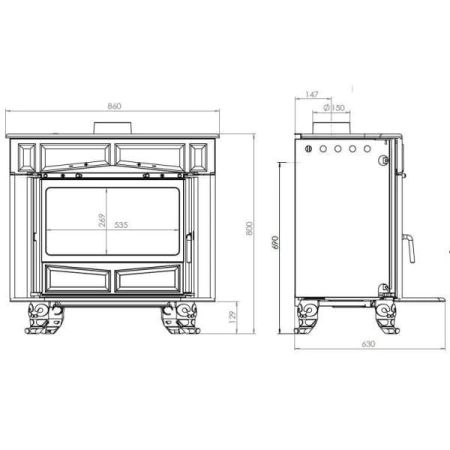 фото Печь-камин Glas Franklin Plamen чугун